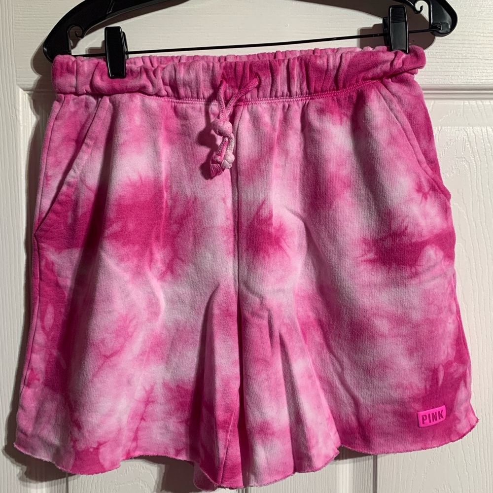 PINK Victoria's Secret Pink Athletic Shorts with Tie-Dye Design